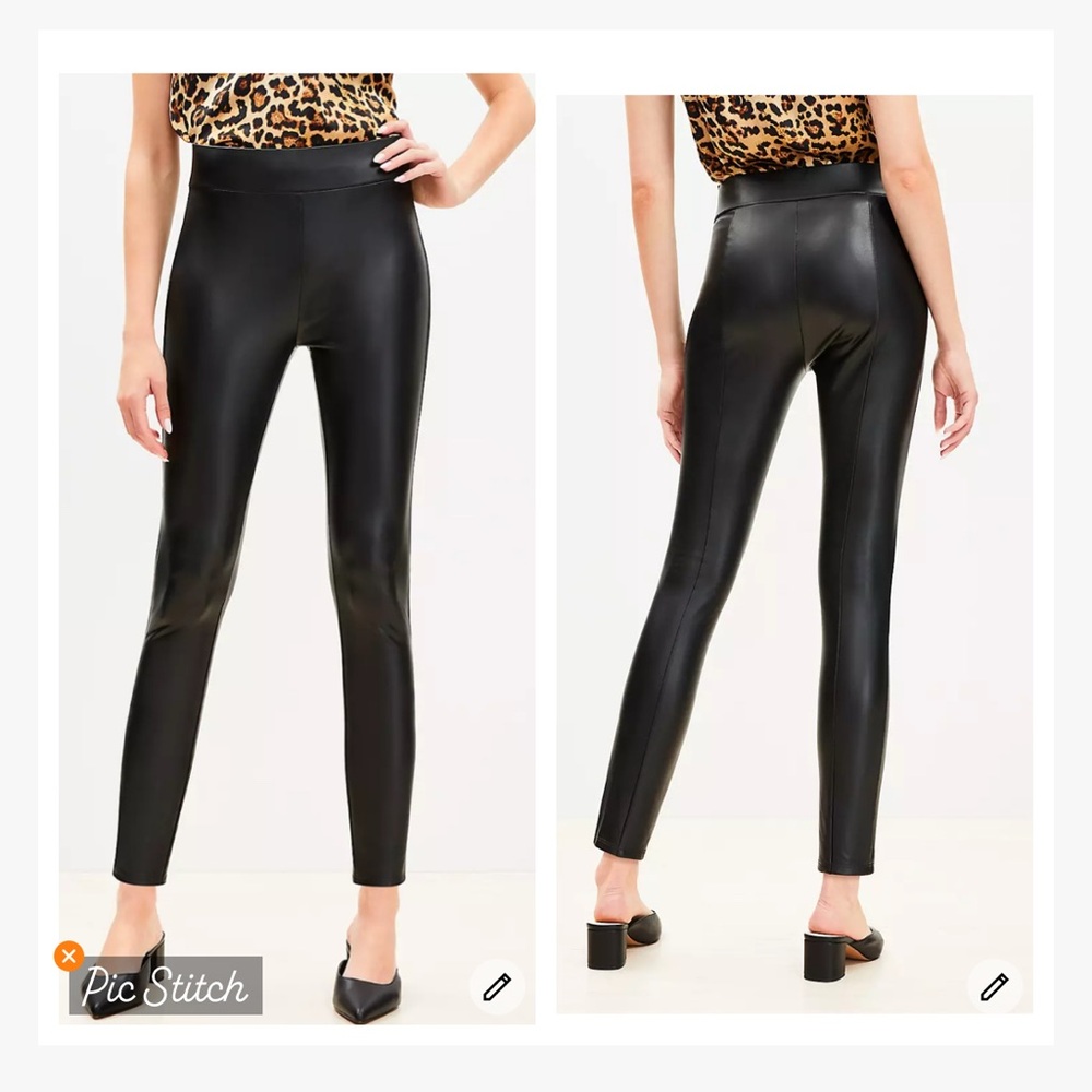 Loft Black Faux Leather Leggings